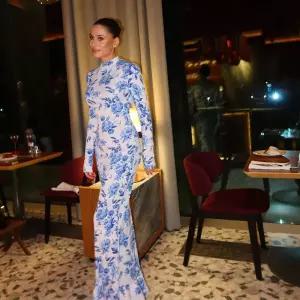 루타꽁몰 여자 원피스 가을 슬림핏 롱스커트 프린트 반폴라 긴팔 플라워 HO3