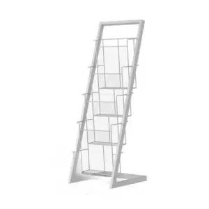 거치대 카달로그 4단 수납대 꽂이 잡지 홍보물 블랙