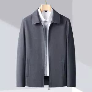 엘럽 남자 하프 코트 클래식 울 재킷 상의 중장년 가을 캐주얼 박템3