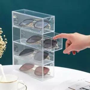 [생활] 투명 다용도 안경보관함 서랍형식 개별수납 안전보관