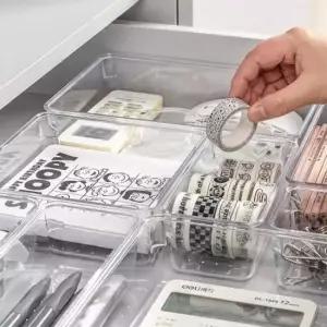 [생활] 투명 보관 수납함 칸칸이 정리용품 서랍 화장품 욕실