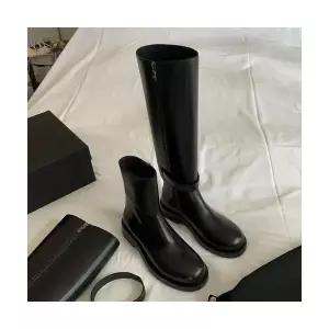 엘럽 여성용 롱부츠 소가죽 리얼 투신 탈부착 라이더부츠 통굽부츠 박템5