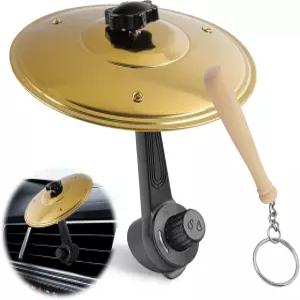 미니 드럼 스틱 열쇠고리가 있는 카 벤트용 심벌 에어 벤트 충돌