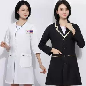 에스테틱 유니폼 가운 미용 반소매 관리사 V넥 단체복