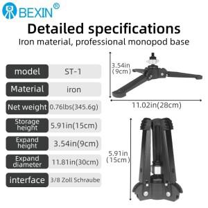 BEXIN ST-1 테이블탑 삼각대 지지대 전문가용 모노포드 알루미늄 3/8인치 나사 카메라 폰 사진 촬영 스탠