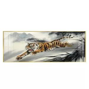 호랑이 그림액자 재물운 동양화 A형 유화 액운방지 선물