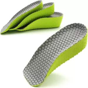 남녀용 높이 증가 깔창 3켤레 발 아치형 컨투어 슈즈 트 정형외과 힐 쿠션 젤 다리 불일치 밸런서녹색