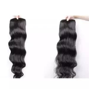 똑딱이 헤어피스 인모 헤어 웨이브 내추럴 여자부분가발