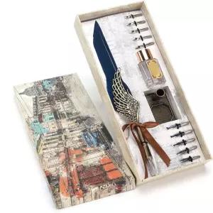 주크렐리스 펜 세트 레트로 메탈 캘리그라피 필기복 블랙 그린 우아한 그립 디자인 완벽한 액세서리 커플