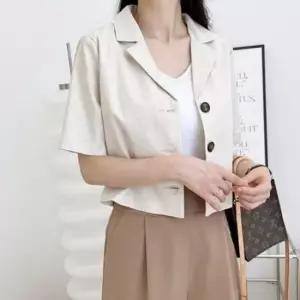[의류] 여자 반팔 린넨 셔츠 자켓 직장인 30대 회사원