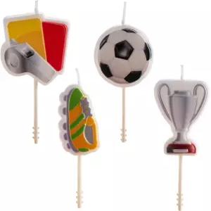 데코라 축구 테마 생일 양초 케이크 스포츠 팬 축하 행사에 이상적 8CM