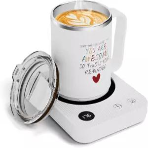 커피 머그 워머 세트 조절 가능한 셀프 히팅 36w 책상/가정/사무실 캔들 음료 여성/엄마/커피 애호가