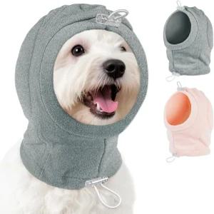 미고히 소형견 불안 이어 머프 - 뇌우 불꽃놀이 소음 감소 패딩을 위한 미끄럼 방지 반려견 커버 및 시츄