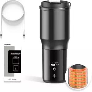 이스트 마운트 스마트 온도 조절 머그잔 가열식 커피 16시간 배터리 수명 진공 단열 온수 음료 워머 15OZ