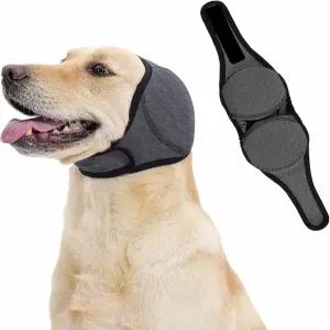 반려견을 위한 리안지마우 조용한 귀 편안 진정 후디 개 이어 커버 소음 및 불안 반려견 머프 조절 가능