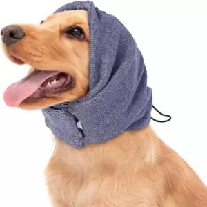 BRKURLG 개 진정 후드티 소음 보호를 위한 조절 가능한 귀 머프 반려견용 흔들림 없는 랩 그루밍 목욕 강제