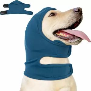 나나키 진정 후디 개 귀 커버 - 반려견용 흔들림 없는 혈종 랩 조절 가능한 헤드 머프 소음 제거 보호기