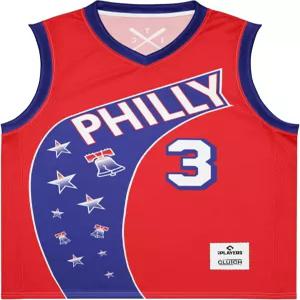 인 더 클러치 브라이스 하퍼 레트로 필라델피아 농구 유니폼 남녀공학 야구 레드 앤 블루