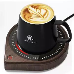 커피 머그 워머 케프왐 세트 최대 167 °F의 3가지 온도 설정 중력 센서 및 조명 디스플레이 6시간 자동