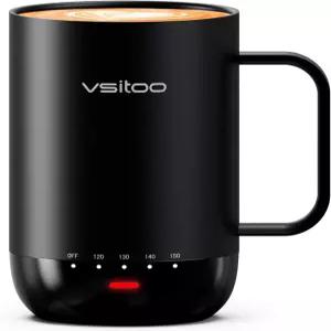 Vsitoo S3 Pro 16oz 스마트 셀프 히팅 커피 머그잔 자동 감지 AI가 포함된 가열 핸즈프리 120150°F 음료