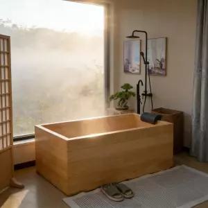 히노끼 욕조 1인용 반신욕기 히노키탕 일본식 목욕통