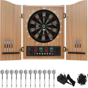 전자 다트 보드 LED 디지털 스코어보드 MDF 캐비닛 최대 16명의 플레이어 27경기 243개의 변형 12개의