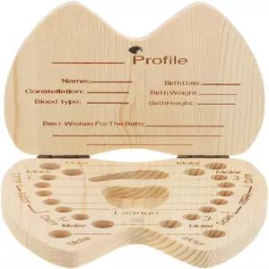 미케야 나무 이빨 요정 상자 어린 시절 추억을 위한 치아 홀더 소장품 정리함