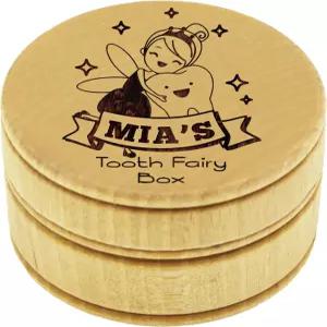 내 개인 기억 맞춤형 나무 이빨 요정 보관함 모노그램 및 각인