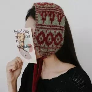 /다잇템 여자 배색니트 귀달이 귀마개