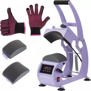 고치픽스 열 프레스 정밀 온도/타이머 제어 6.54 x3.84 커브드 열판 2개의 모자 패드 스트레처 안전 베이스