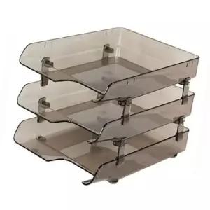 [문구] 3단 크리스탈 서류받침 수납 스모그 253x345x253 1p