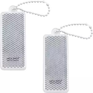 데미프록스 2Pcs 초밝은 안전 반사판 직사각형 모양 재킷 가방 지갑 배낭 유모차 및 휠체어용 스타일리시한