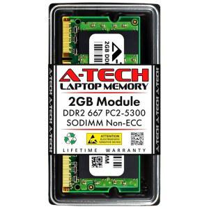 A-Tech 2GB DDR2 667MHz SODIMM PC2-5300 1.8V CL5 200핀 비완충 노트북 RAM 메모리 업그레이드 모듈