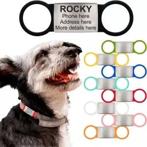 애완동물 태그 ID의 슬라이드 조용한 맞춤형 개 이름표 고양이 징글 없음 새겨진 목걸이