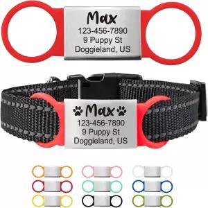 애완동물 태그 ID 팬시 사일런트 개 및 고양이 맞춤형 목걸이 하네스용 징글 각인 식별 이름 전화 매력