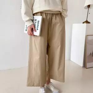 [신상오픈런]큐롯팬츠 8부 허리밴딩 빅사이즈 통일자 여성면바지 (30438580)