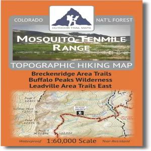 모기/텐마일 산맥 - 콜로라도 지형 하이킹 지도 (2020)