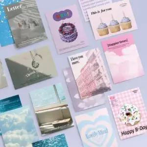 [문구/오피스] 무드스케이프 메세지 카드 세트 대용량 편지지 엽서