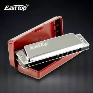 EASTTOP 하모니카 프로 빌드 입문용부터 블루스 플레이어 깨지지 않는 스틸 Easttop Key of C 10홀보호 케