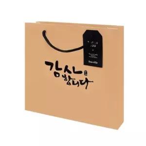 [문구] 크라프트 정사각 쇼핑백 감사 중형 10매 세트 1P 가방
