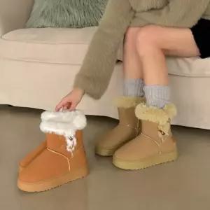 [신상오픈런]떡볶이 바야바 뽀송 겨울장화 퍼장식 털부츠 (28753956)