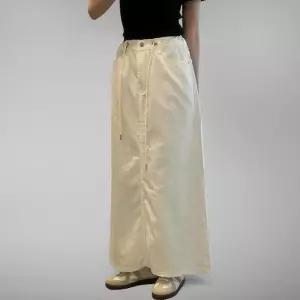 [신상오픈런]여성 여름 면 롱스커트 A라인 절개 뒷트임 스트링 디자인 (38541330)