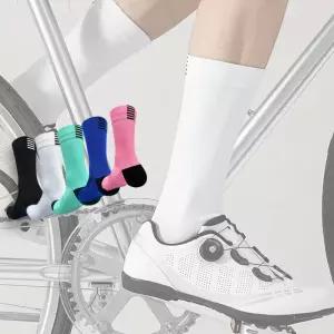 5가지색 바이크삭스 자전거 긴 칼라 스포츠 운동 흰 로드 양말