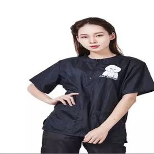 애완 동물 미용사 가운 작업복 미용가운 반팔