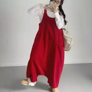 [신상오픈런]여자 항아리 빅포켓 빅사이즈 나시 오버롤 점프수트 (42357604)