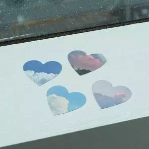 하트 감성 다꾸 스티커 5장 세트 15type (풍경 사진 다이어리 데코