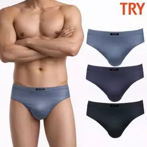남자여름삼각팬티 시원한 인견스판 여름브리프 베이직 아빠 3매 세트