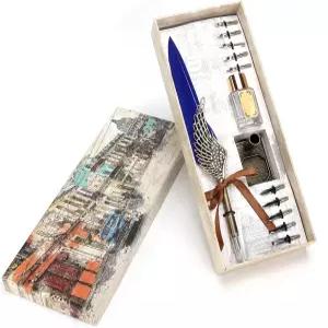 주크렐리스 펜 세트 레트로 메탈 캘리그라피 필기복 블랙 그린 우아한 그립 디자인 완벽한 액세서리 커플