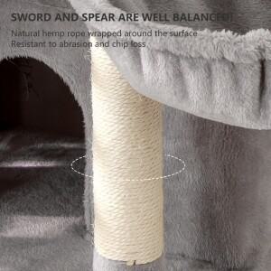 사계절 다기능 대형 캣타워, 통합형 캣베드, 공간 절약형 디자인, 스크래칭 보드, 점프 플랫폼 포함