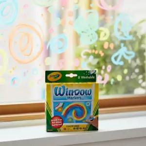 크레욜라 윈도우마카 8색 어린이 수성 마커 미술놀이 마카 크레용 워셔블 창문 거울 유아